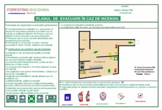 Poza cu Plan de evacuare în caz de incendiu (personalizat)