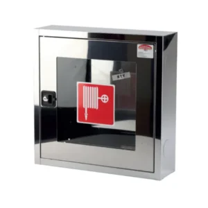 Cutie hidrant ​Minibox​ ​INOX​ cu geam, suport ​simplu​ pentru furtun si yala