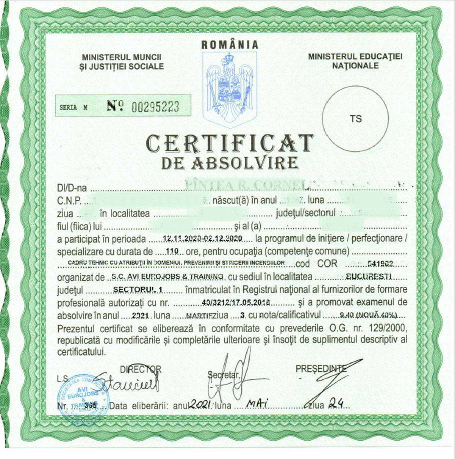 cadru tehnic PSI Pintea Cornel